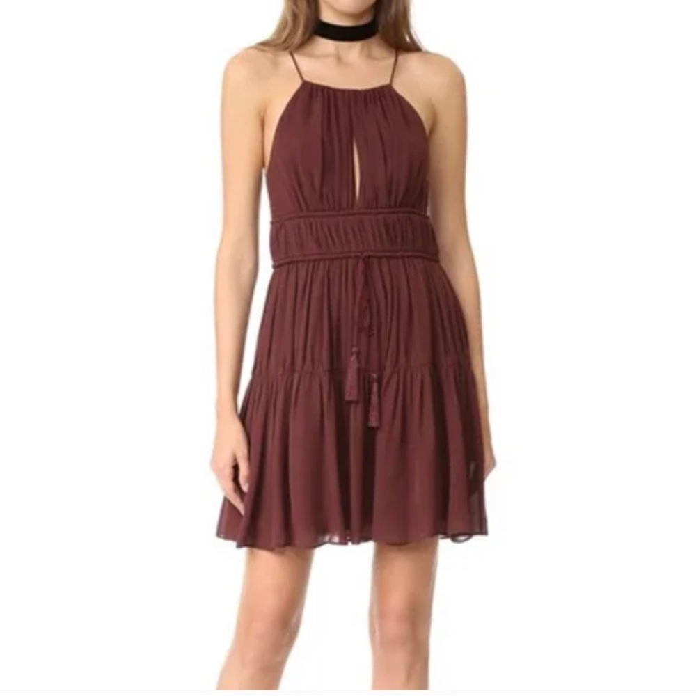 Cinq a sept gorgeous burgundy silk dress. Size Medium. Like new condition